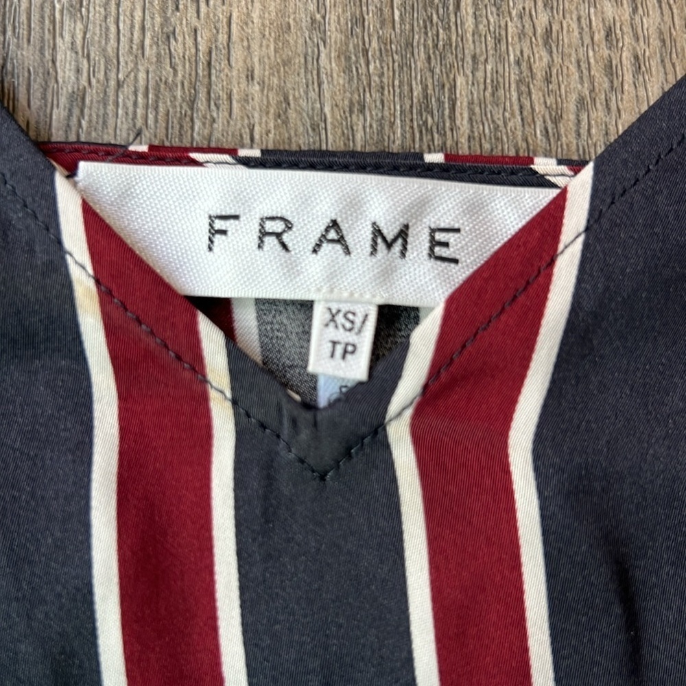 Frame Top Blue and Red Striped Classic Cami Size Extra Small Adjustable Straps - Picture 6 of 10